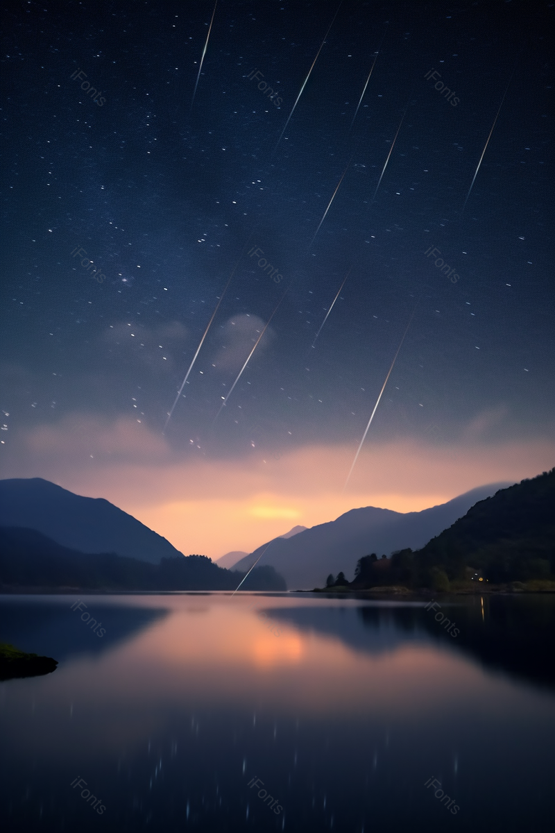 户外美丽星空夜景流星雨河面倒映天空远山壁纸系列唯美的户外摄影,高清,摄影图,摄影图片,图片大全,摄影图免费下载